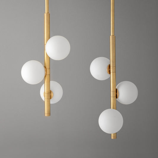 Macye Modern Sleek Rod 3-Light Brass Chandelier