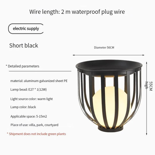 Waterproof Solar Floor Lamp for Courtyard Garden Flowerpot Lighting