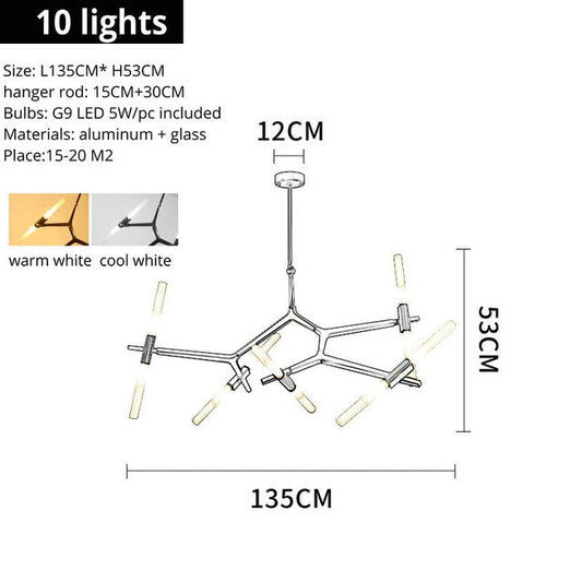 Sputnik Industrial Tree Branch Chandelier