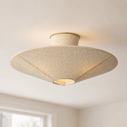 Zinnia Modern Weave Semi Flush Mount Ceiling Light