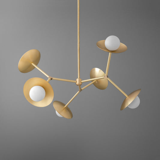 Phoebe Modern Brass Molecular Disc Sphere Chandelier