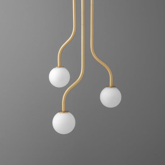 Gideon Modern Curved Arm Cluster Sphere Chandelier