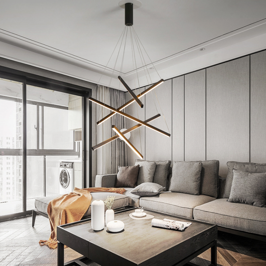 Modern LED Stripes Linear Chandelier Dimmable