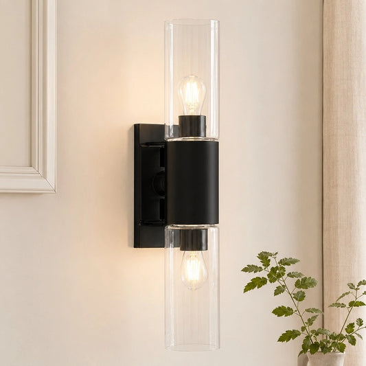 Kylie Modern Industrial Tube Glass Vanity Light