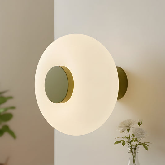Vorell Minimalist Round Glass Wall Light