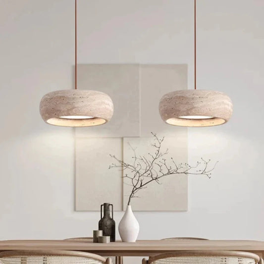 Kairi Natural Travertine Vintage Cream Pendant Light