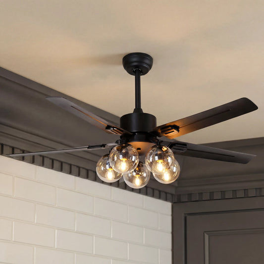 Glass Ball Ceiling Fan Light