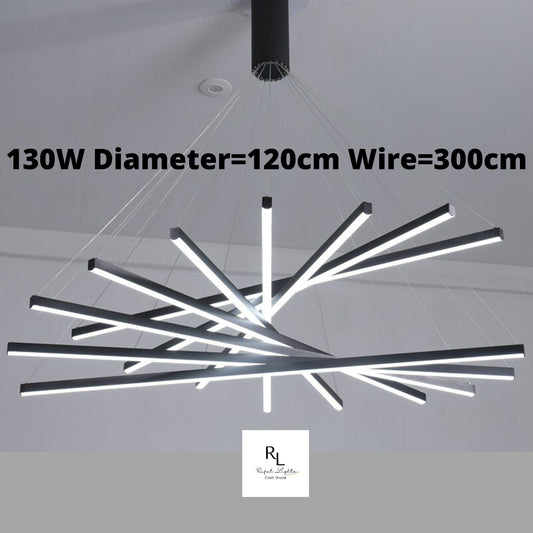 Modern LED Stripes Linear Chandelier Dimmable