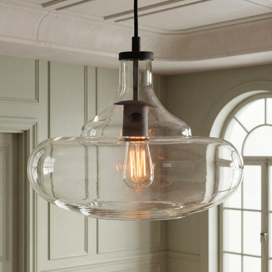 Industrial Gourd Glass Shade Pendant Light