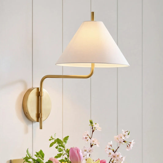 Taras Nordic Fabric Metal Wall Sconce