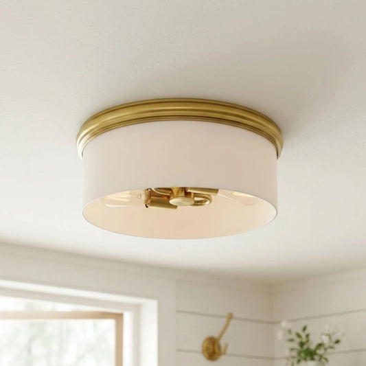 Lensky Modern Glass & Metal Flush Mount Ceiling Light
