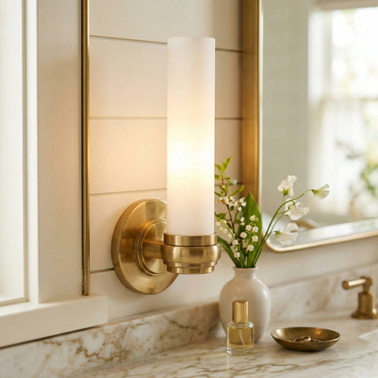 Jaxson Modern Milk Glass Tube Wall Sconce