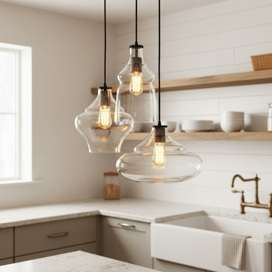 Modern 3-Light Cluster Glass Pendant Light