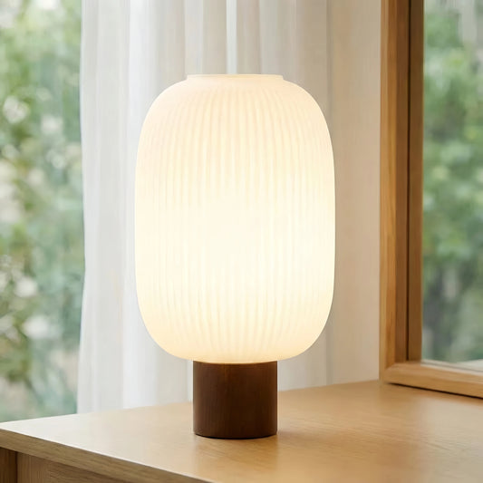 Kipp Scandinavian Frosted Ribbed Glass Table Lamp