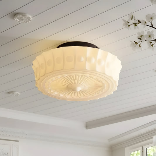 Callista Vintage Drum Antique Glass Ceiling/Pendan Lamp