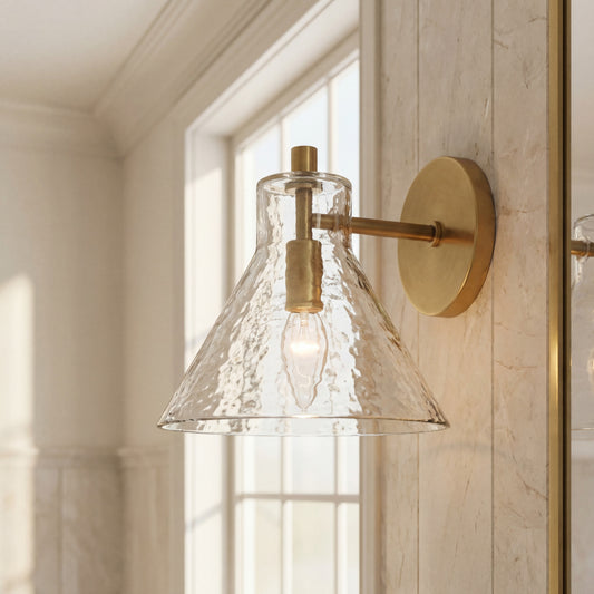Farmhouse Conical Recycled Glass Wall Sconce