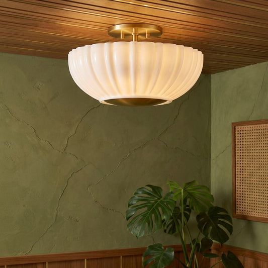 Modern Glass Flush Mount Ceiling Light