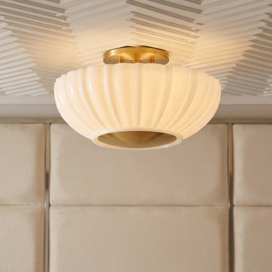 Modern Glass Flush Mount Ceiling Light