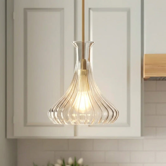 Morven Modern Carafe Fluted Glass Pendant Light