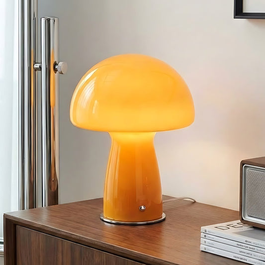 Selene Modern Orange Bauhaus Mushroom Table Lamp