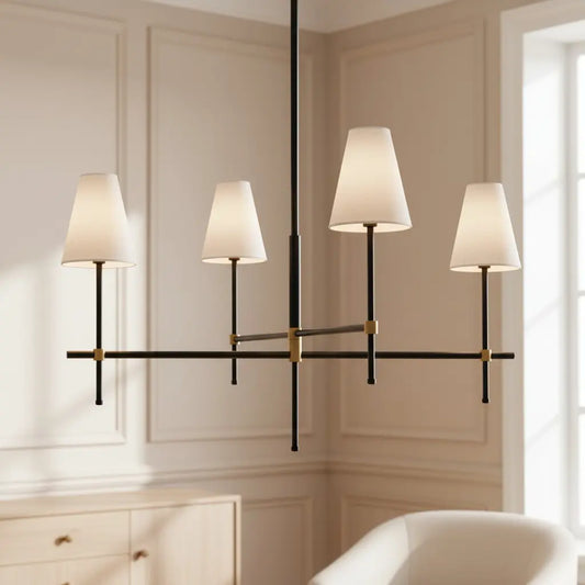 Isolde Minimalist Linear Metal Tapered Chandelier