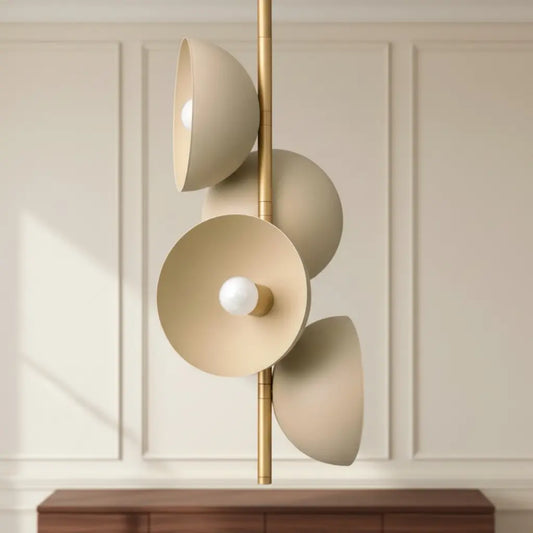 Metio Modern Metal Disc Vertical Chandelier