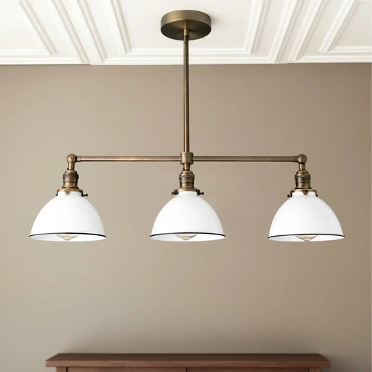 Dexter Vintage Three-Light Metal Dome Chandelier