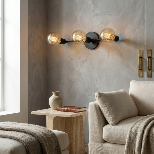 Modern Industrial 3-Light Silver Wall Sconce