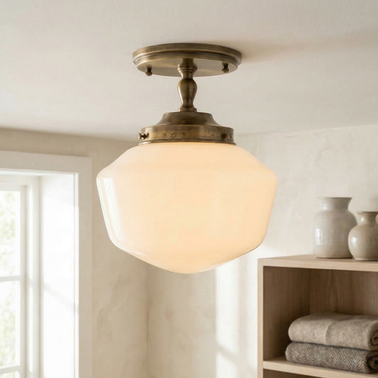 Vintage Industrial Metal Globe Ceiling Light
