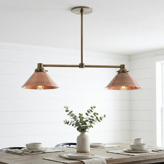 Mila Vintage Dual-Head Copper Chandelier