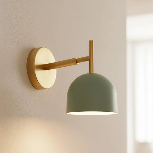Metio Minimalist Single Head Sage Metal Wall Light