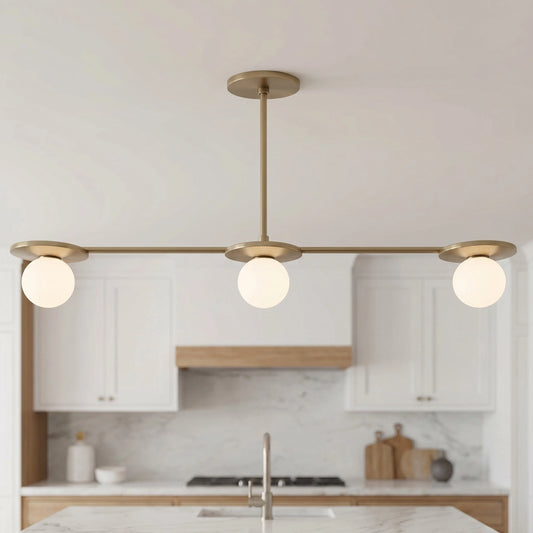 Xareny Modern Straight Bar Sphere Metal Chandelier
