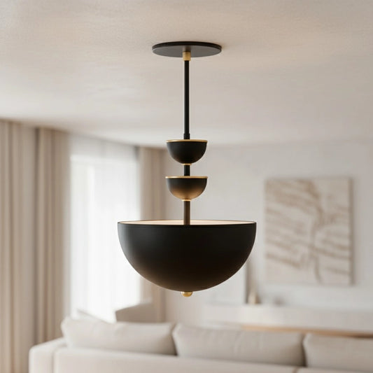 Euline Modern Accented Tiered Bowl Metal Pendant Light
