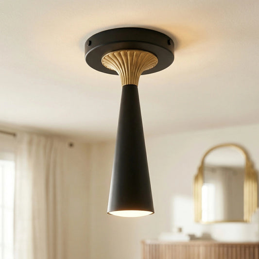Gowtham Modern Accented Fluted Cone Metal Ceiling Light