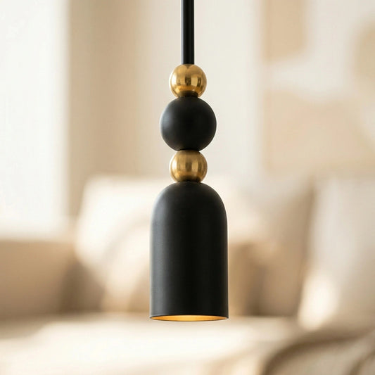 Iolanda Minimalist Geometric Accented Cylinder Metal Pendant Light