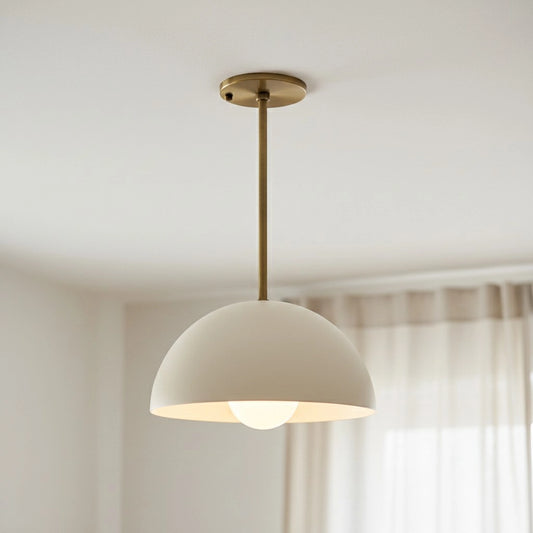 Ogle Scandinavian Sleek Hemisphere Metal Pendant Light