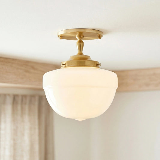 Roxey Modern Sleek Globe Brass Ceiling Light