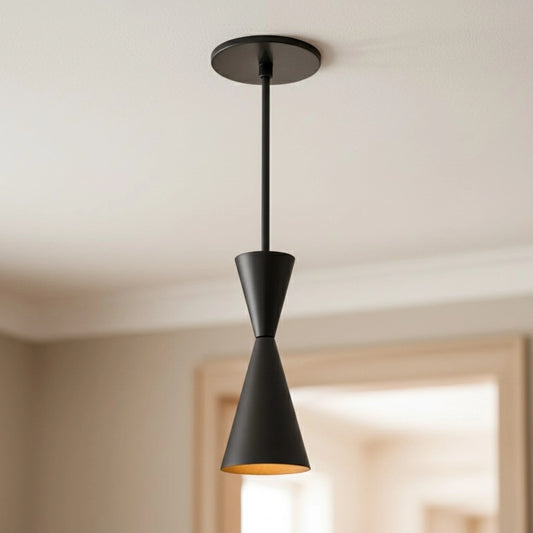 Zenen Minimalist Hourglass Cone Metal Pendant Light