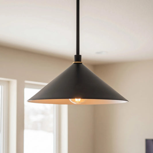 Younis Modern Minimalist Wide Cone Metal Pendant Light