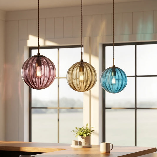 Modern Water Pattern Globe Glass Pendant Light
