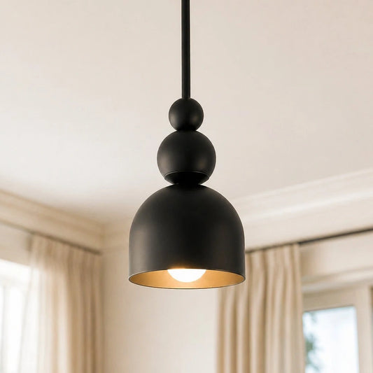 Lana Minimalist Stacked Sphere Bell Metal Pendant Light