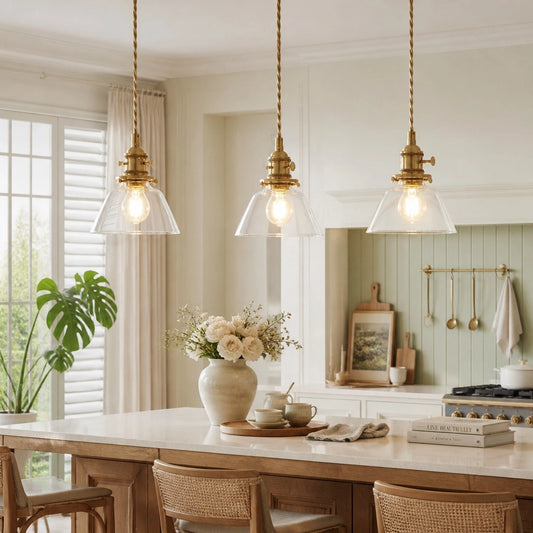 Breenda Mini Retro Brass Clear Glass Pendant Light