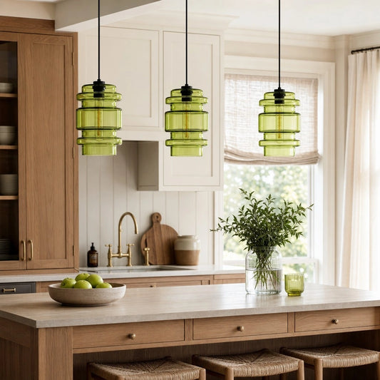 Yetta Modern Colorful Cylindrical Glass Pendant Light