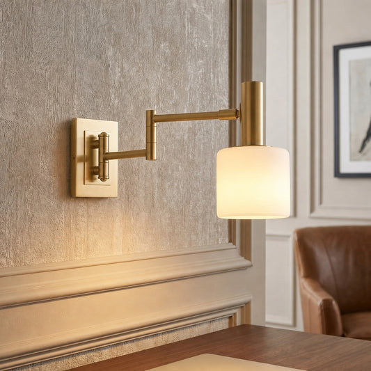 Modern Adjustable Swing Arm Porcelain Wall Lamp