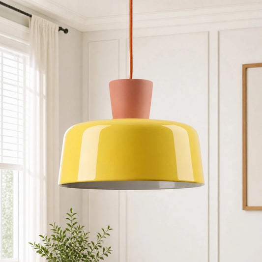 Dave Vintage Metal Ceramic Dome Pendant Light