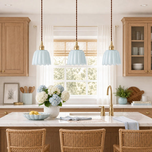 Zorvyn Modern Ceramic Petals Pendant Light