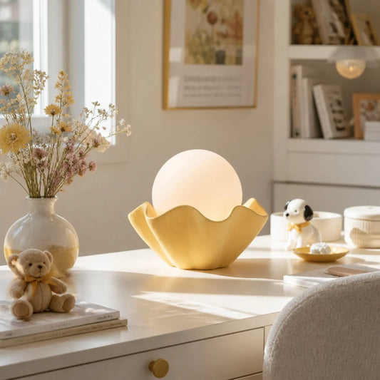 Zaren Modern Wavy Shell Ceramic Table Light