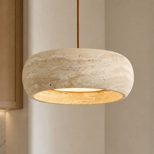 Lumen Wabi-Sabi Travertine Natural Stone LED Pendant Light