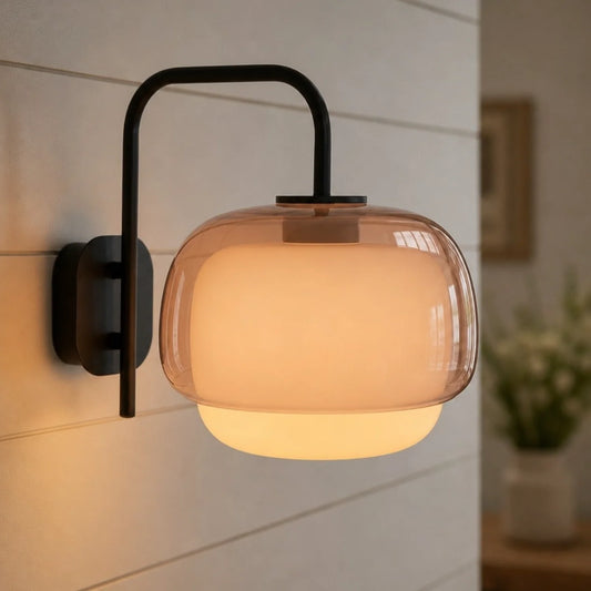 Elaris Nordic Modern Round Shade Colored Glass Wall Sconce