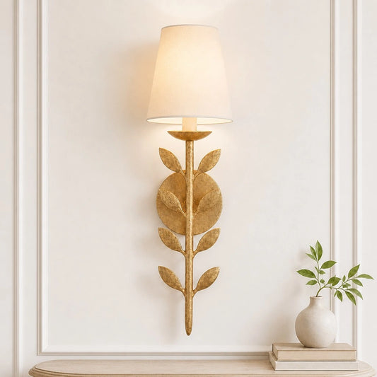 Jorwen Vintage Leaf-shaped Metal Wall Light